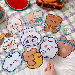 Quạt nhựa cầm tay thitruongsihn mini tròn hoạt hình động vật dễ thương loại to