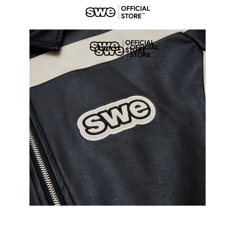 Áo Khoác Jacket DA Nam/ Nữ Local Brand SWE LEATHER JACKET - Đen