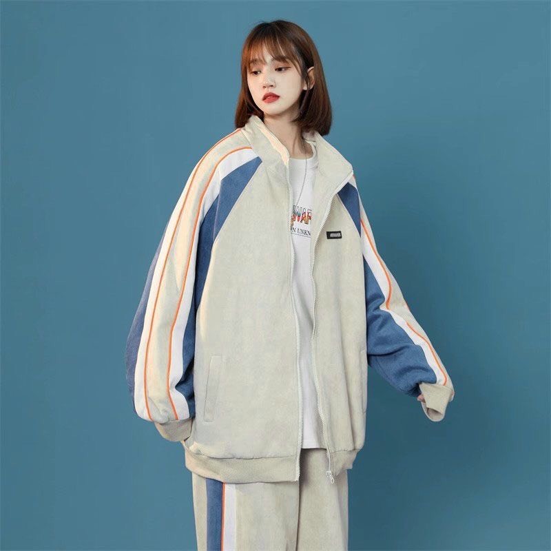 Bộ đồ nam thu đông cao cấp thời trang nam nữ kẻ sọc tay