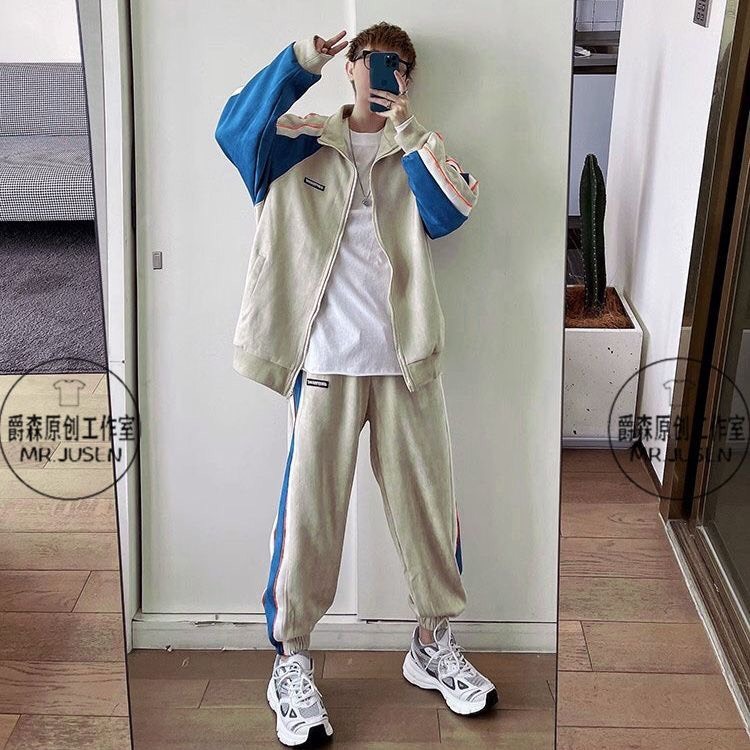 Bộ đồ nam thu đông cao cấp thời trang nam nữ kẻ sọc tay