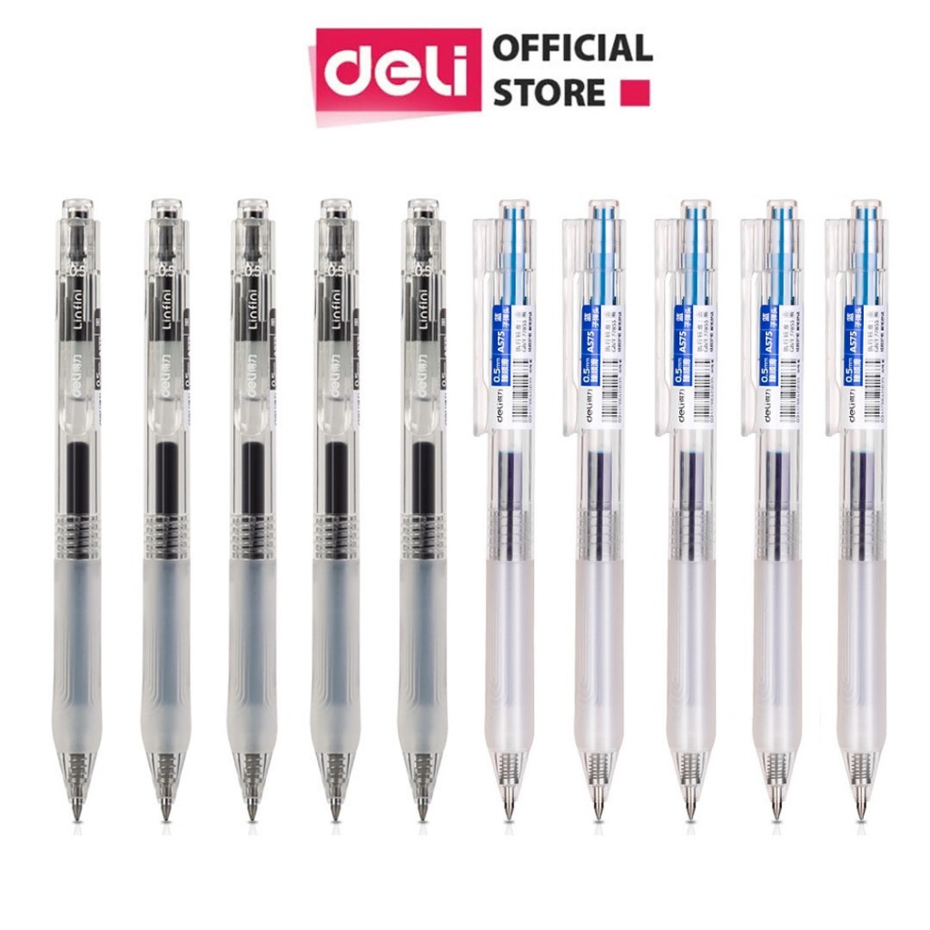 Bút Bi Mực Gel Deli A575 Mực Xanh Ngòi 0.5