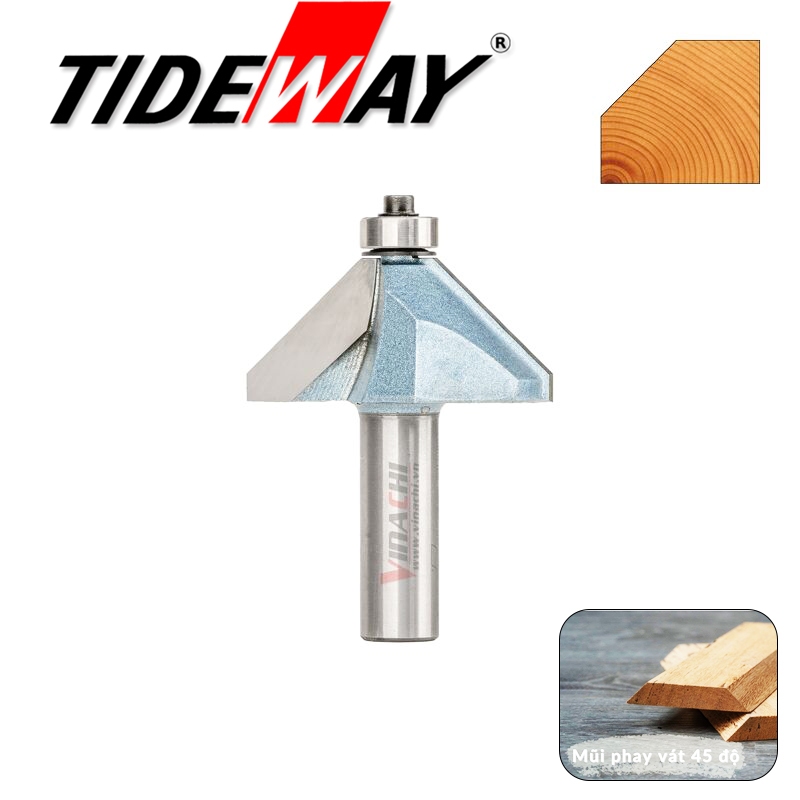 Mũi Soi Vát 45 Độ Đầu Bi Tideway LC0203 - vát cạnh hèm cửa cạnh ván, cạnh giường tủ bàn ghế