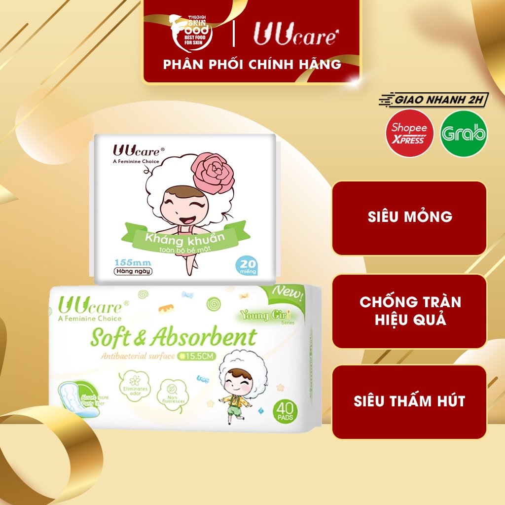 Băng Vệ Sinh Kháng Khuẩn Hằng Ngày UUcare Young Girl Series 15.5cm [che tên sản phẩm khi giao hàng]