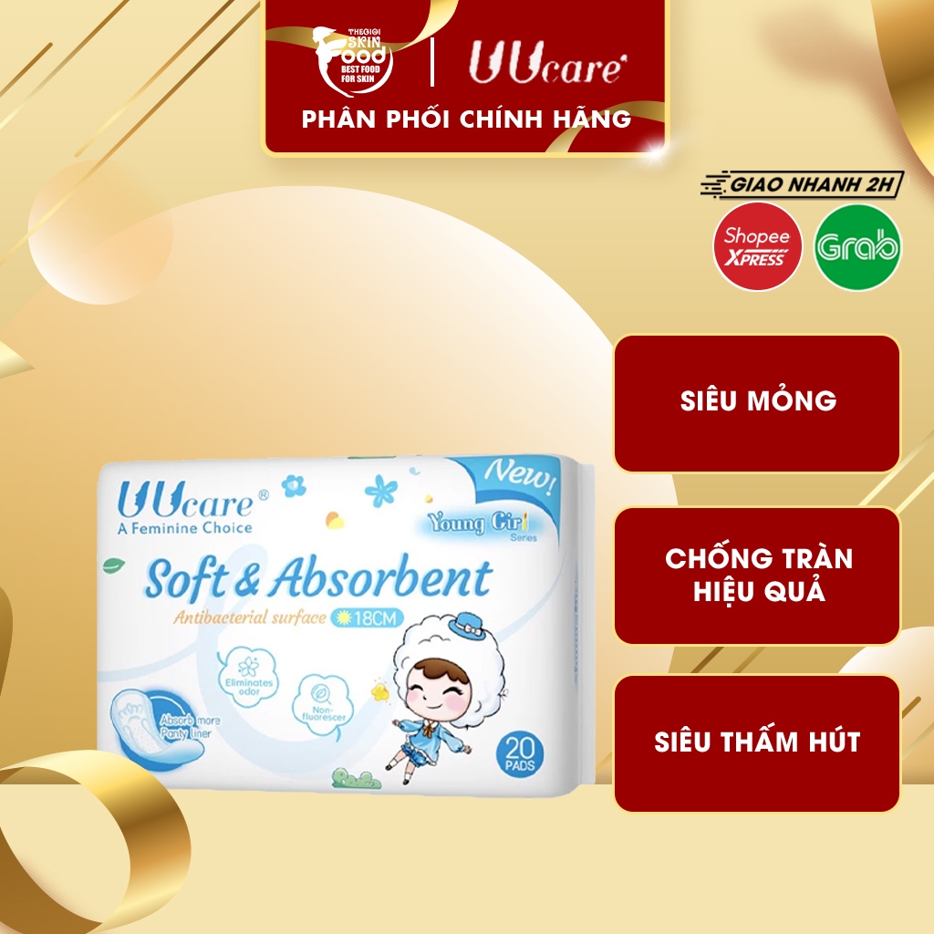 Băng Vệ Sinh Hằng Ngày Kháng Khuẩn UUcare Young Girl Series 18cm (20 Miếng) [che tên sản phẩm khi giao hàng]