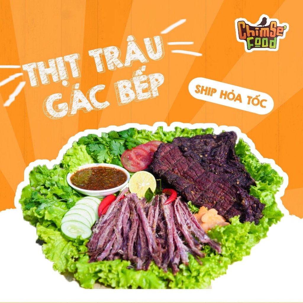 Thịt Trâu Gác Bếp Gói 100g, Hương Vị Tây Bắc, Chim Sẻ Food