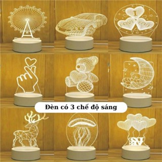 Đèn Ngủ 3D Trang Trí 3 Chế Độ Sáng Nhiều Mẫu Siêu Xinh - Đầu Cắm Điện - DN02