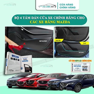 Bộ 4 Tấm dán Tapli xe MAZDA 3, 2, 6, BT50, CX3, CX5, CX8 chính hãng MINCAR chống xước tapi cửa ô tô