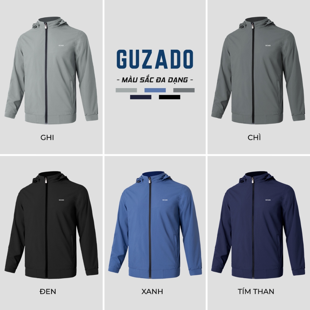 Áo khoác nam Cao Cấp Guzado Jacket Premium Bo Gấu Chống Gió Cực Tốt GAG16