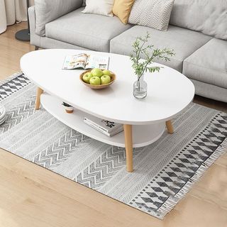 Bàn Trà Bắc Âu Hình Trứng 2 Tầng Mặt Bàn GP56