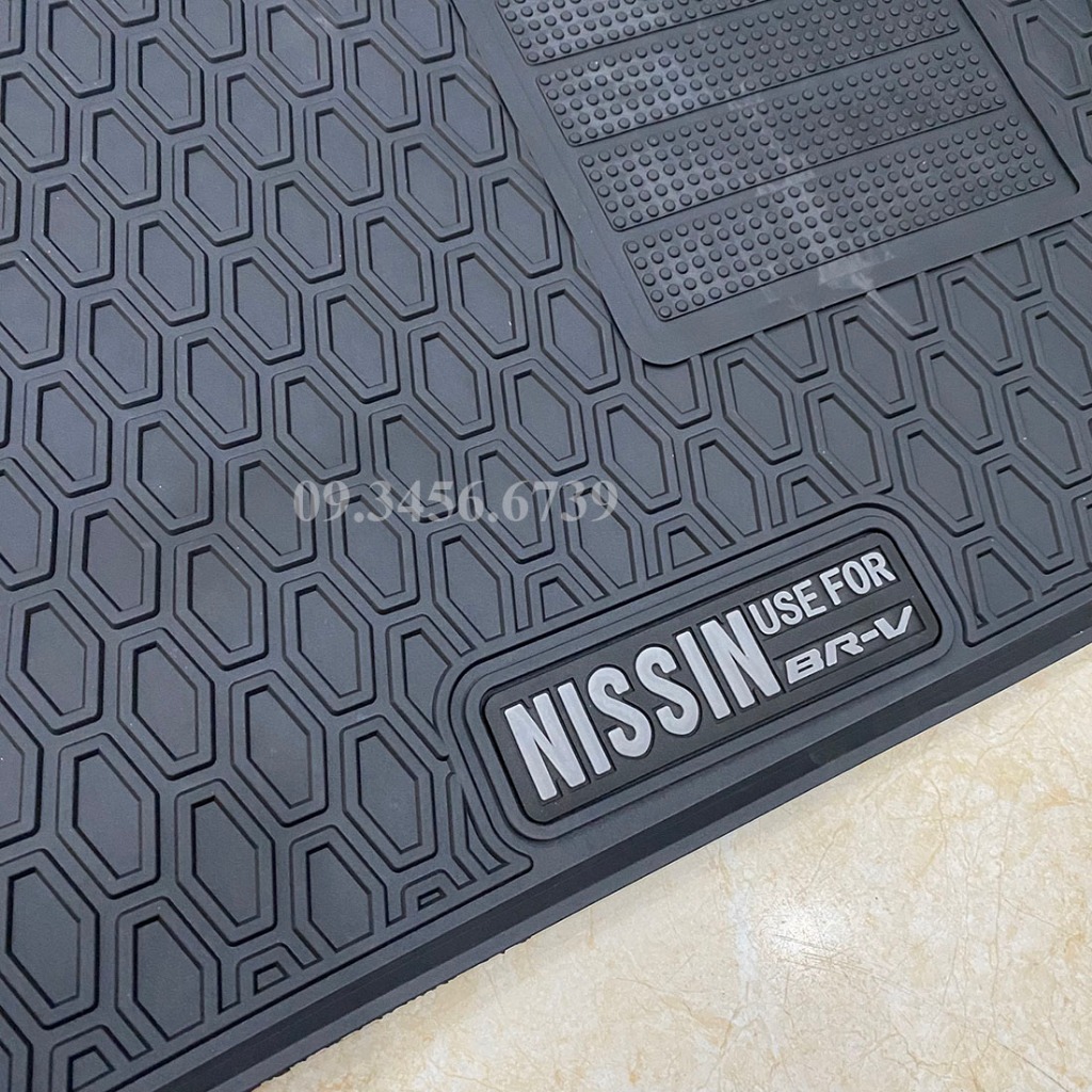 Thảm lót sàn cao su cho xe Honda BRV 2022 2023 2024 Màu Đen, Cao Su Đúc Ko Mùi Chuẩn Form xe dễ dàng vệ sinh lau rửa