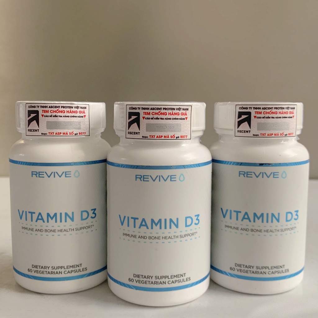 REVIVE Vitamin D3 5000 IU 60 viên : Bảo vệ xương khớp, tim mạch by CBUM