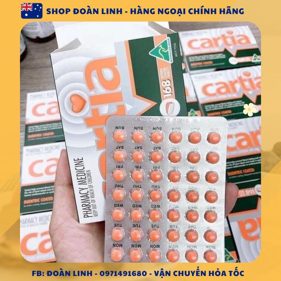 Viên chống đột quỵ Cartia 168 viên & 84 viên Úc, Hàng Úc Đi Air, Date xa