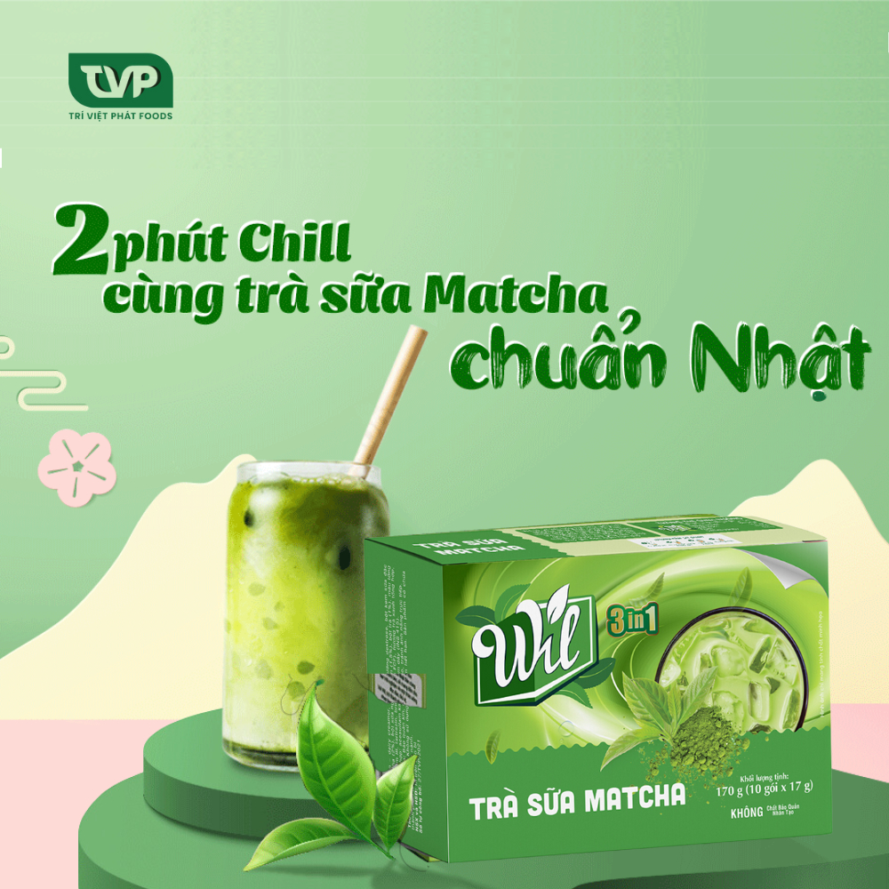 Trà sữa matcha Wil 3 in 1 hộp 170g