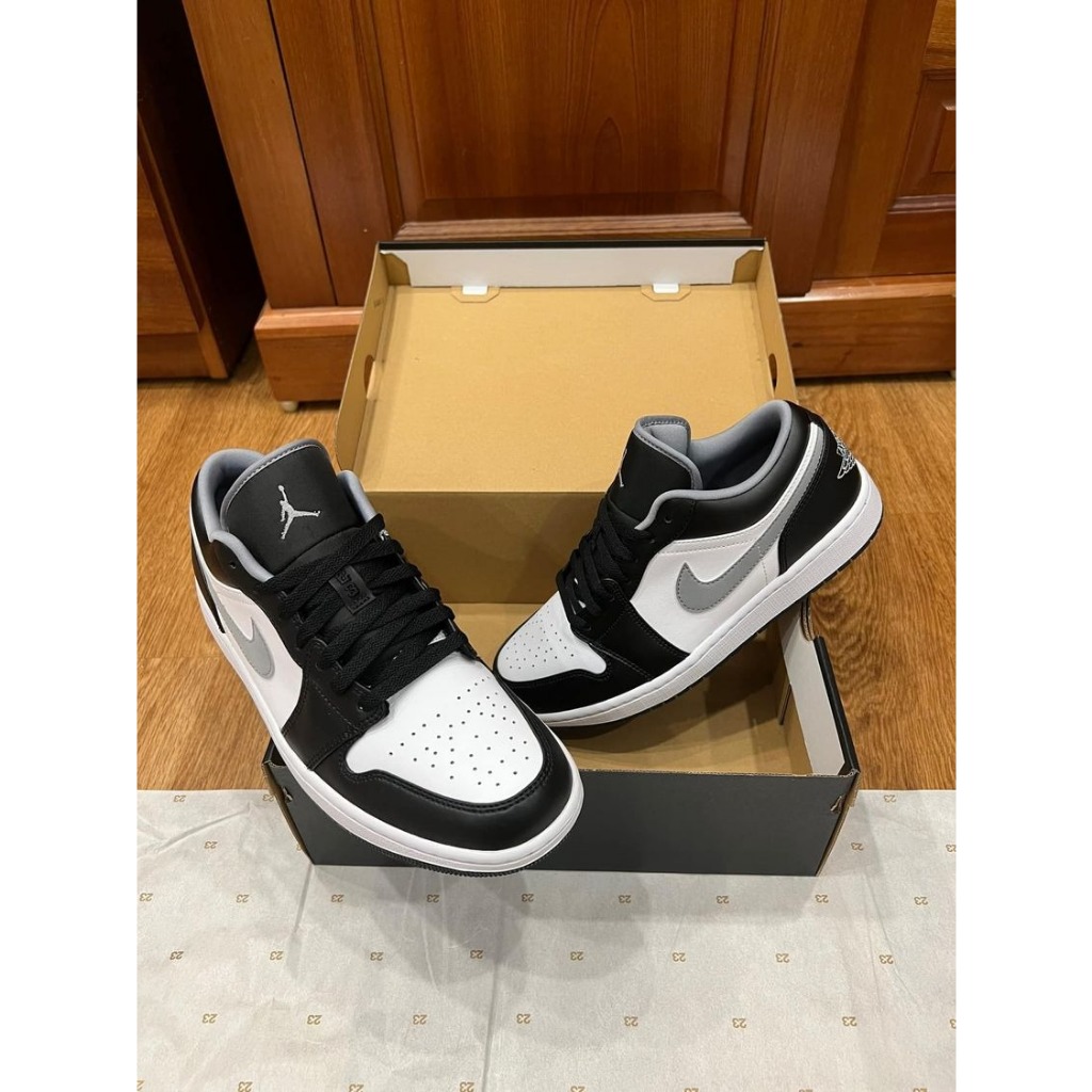 Giày Nike Air Jordan 1 Low Smoke Grey Black V3 ''553558-040'' chính hãng cho nam nữ, Jordan low real fullbox FLEX SHOP