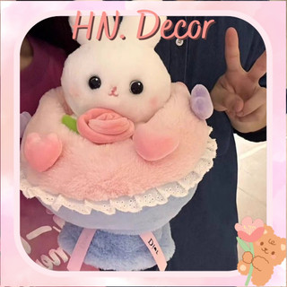 Thỏ bông Công chúa dễ thương biến thành bó hoa búp bê, đồ chơi sang trọng quà sinh nhật, cho bé gái, ngày lễ