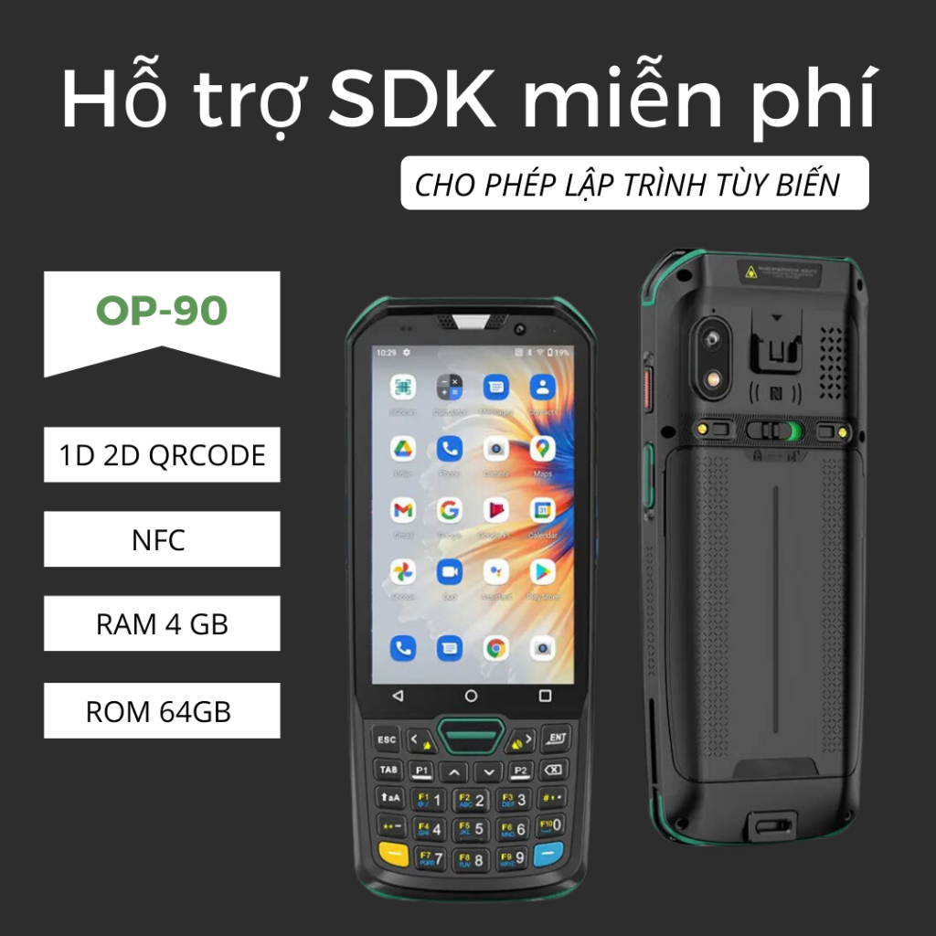 Máy quét mã vạch PDA – Máy kiểm kho Android 11 – Máy PDA OPTORI OP90K