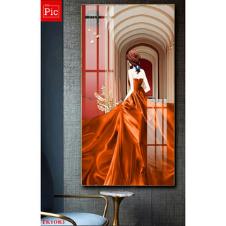 Tranh Tráng Gương Treo Tường Cô Gái Nghệ Thuật Trang Trí Phòng Khách / Tiệm Nail / Hair Salon / Tiệm Spa