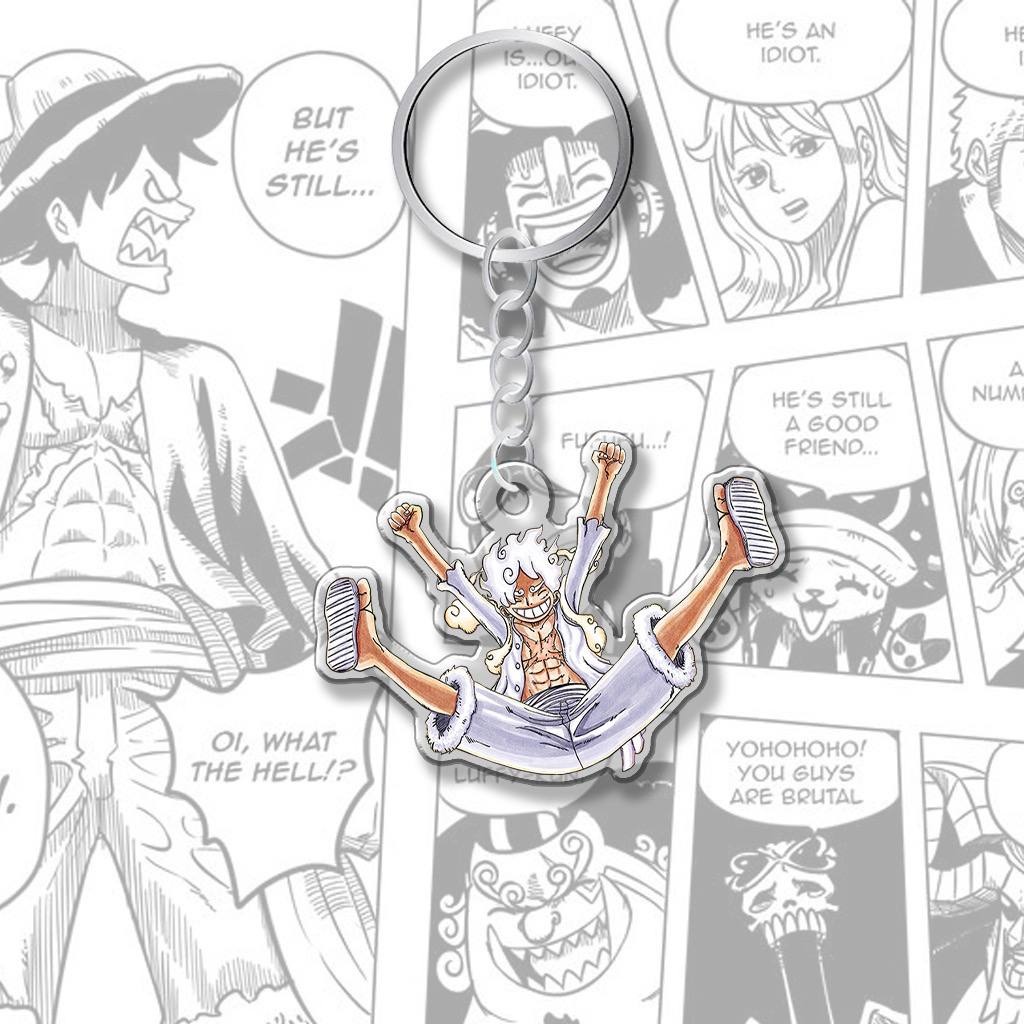 Móc khóa Mica Luffy Gear 5 One Piece siêu đẹp cho bạn bè