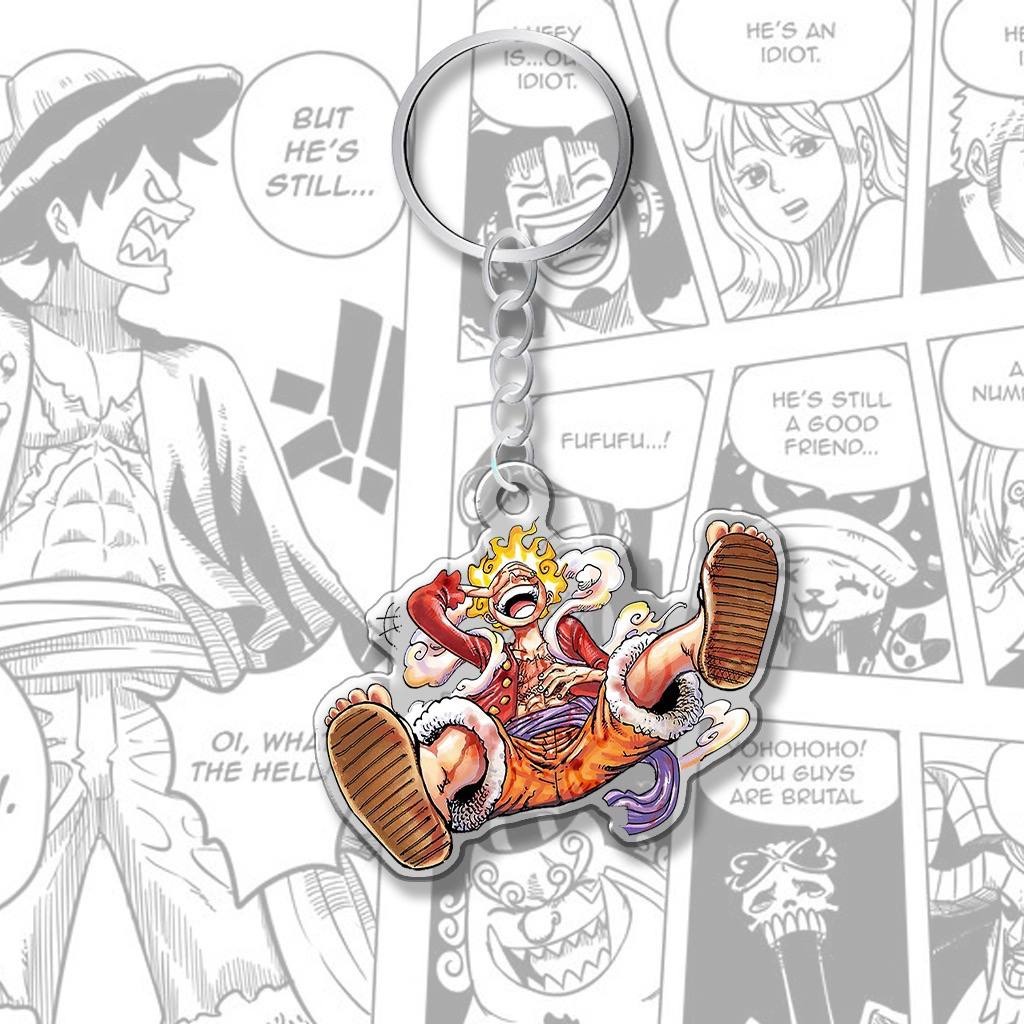 Móc khóa Mica Luffy Gear 5 One Piece siêu đẹp cho bạn bè