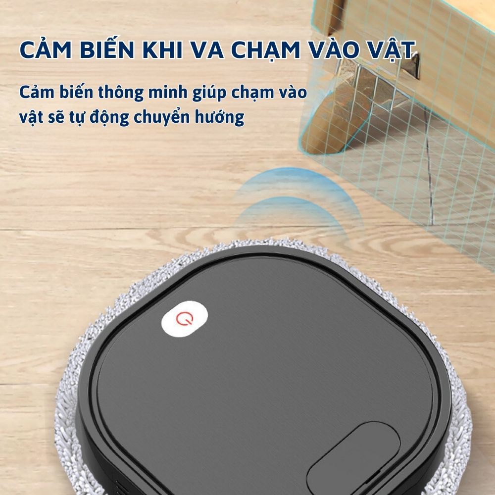 Robot Lau Nhà Thông Minh Tích Hợp Phun Sương Với Tia UV Khử Khuẩn Lau Sàn Đa Năng Cảm Biến Va Chạm