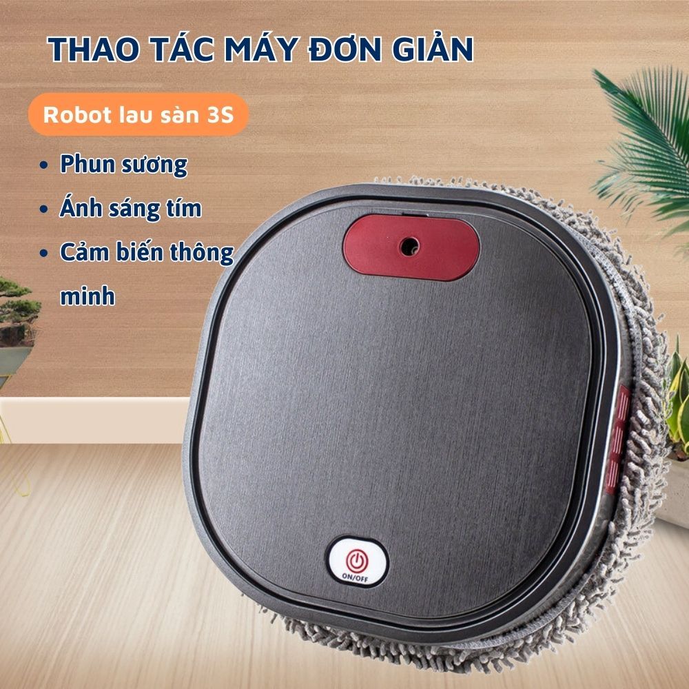Robot Lau Nhà Thông Minh Tích Hợp Phun Sương Với Tia UV Khử Khuẩn Lau Sàn Đa Năng Cảm Biến Va Chạm