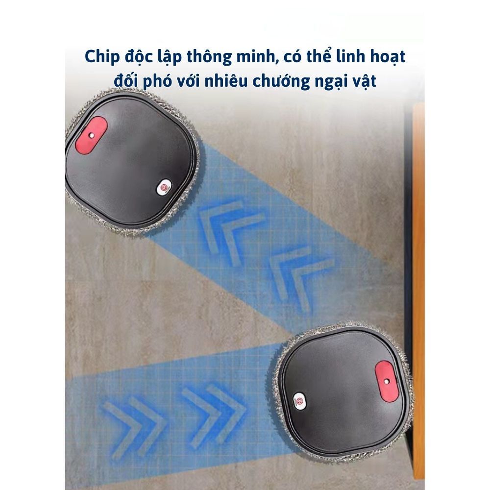 Robot Lau Nhà Thông Minh Tích Hợp Phun Sương Với Tia UV Khử Khuẩn Lau Sàn Đa Năng Cảm Biến Va Chạm