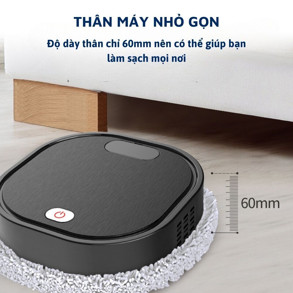 Robot Lau Nhà Thông Minh Tích Hợp Phun Sương Với Tia UV Khử Khuẩn Lau Sàn Đa Năng Cảm Biến Va Chạm