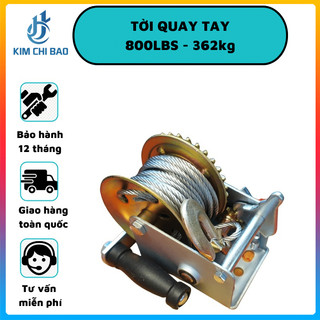 Tời quay tay 800lbs KCB - Bánh răng đồng tải trọng 362kg, cáp 8M