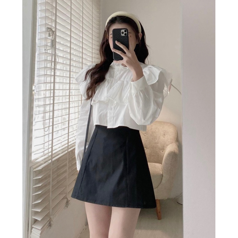 Sơmi croptop + Chân váy