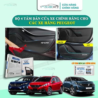 Bộ 4 Tấm dán Tapli xe Peugeot 2008, 3008, 5008 chính hãng MINCAR, chống xước tapi cửa ô tô bằng Carbon Air Fiber
