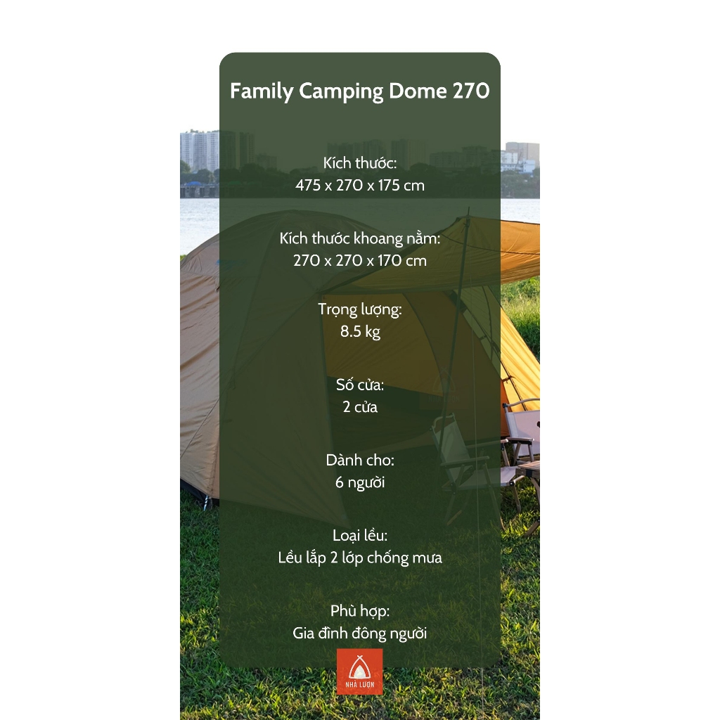 Lều cắm trại Family Camping Dome 270