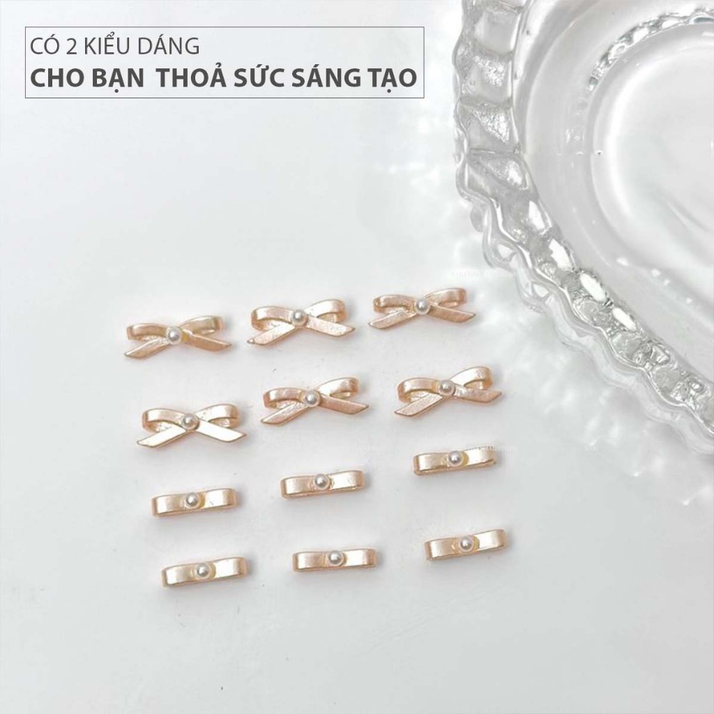Nơ Nhí Gắn Trai - Nơ Kim Loại Gắn Móng - Phụ Kiện Trang Trí Móng Chuyên Dụng Nail