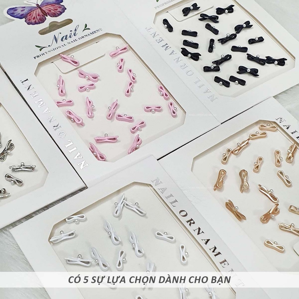 Nơ Nhí Gắn Trai - Nơ Kim Loại Gắn Móng - Phụ Kiện Trang Trí Móng Chuyên Dụng Nail