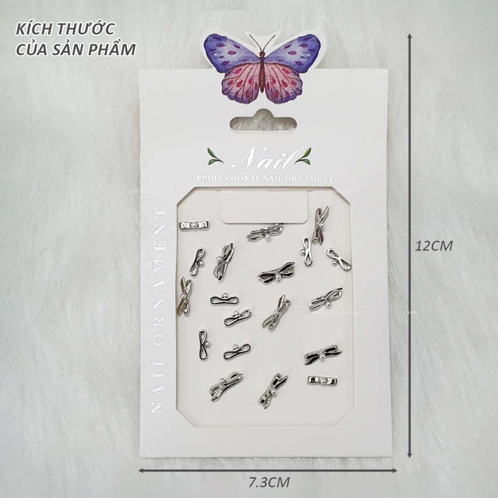 Nơ Nhí Gắn Trai - Nơ Kim Loại Gắn Móng - Phụ Kiện Trang Trí Móng Chuyên Dụng Nail