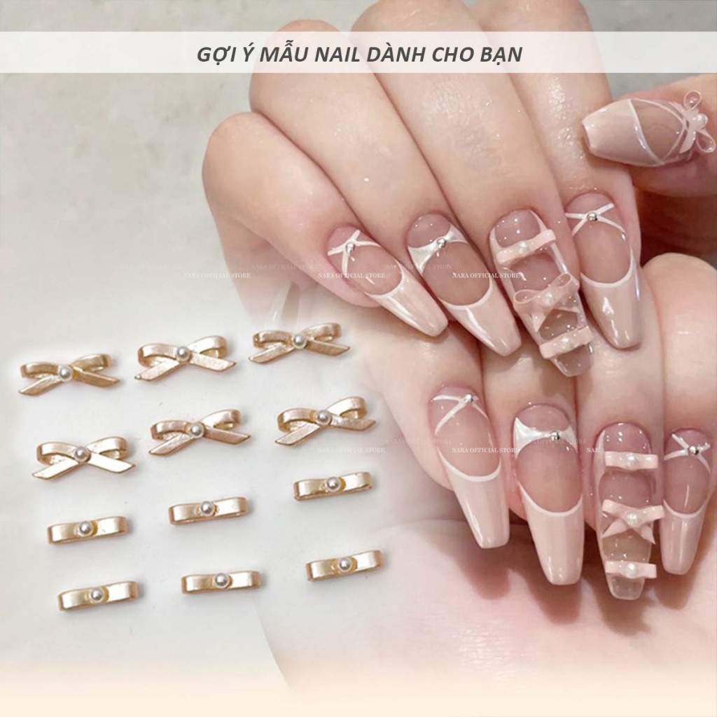 Nơ Nhí Gắn Trai - Nơ Kim Loại Gắn Móng - Phụ Kiện Trang Trí Móng Chuyên Dụng Nail