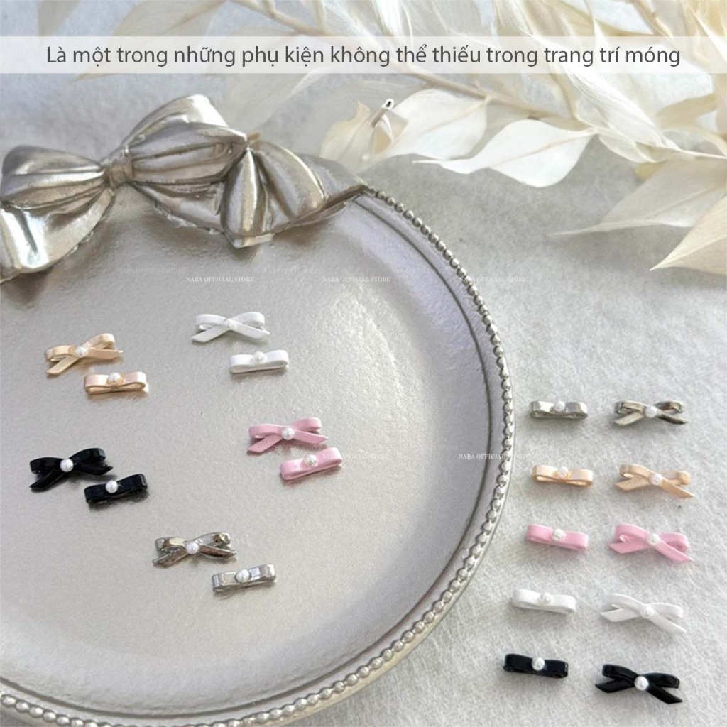 Nơ Nhí Gắn Trai - Nơ Kim Loại Gắn Móng - Phụ Kiện Trang Trí Móng Chuyên Dụng Nail