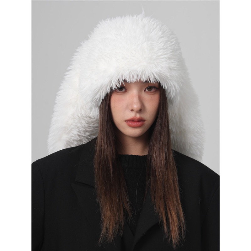 Mũ tai thỏ dài lông xù giữ ấm mua đông dành cho nữ dùng chụp ảnh hottrend