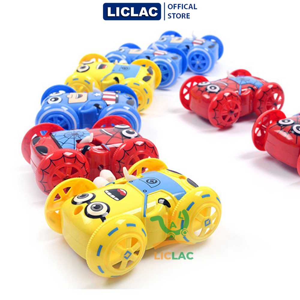 Đồ chơi Xe Siêu Anh Hùng Minion Nhào Lộn 360 độ chạy bằng cót chất liệu nhựa an toàn - LICLAC