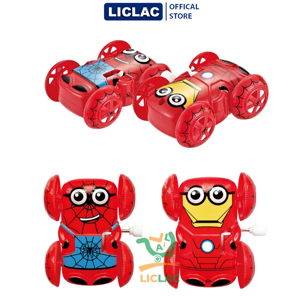 Đồ chơi Xe Siêu Anh Hùng Minion Nhào Lộn 360 độ chạy bằng cót chất liệu nhựa an toàn - LICLAC