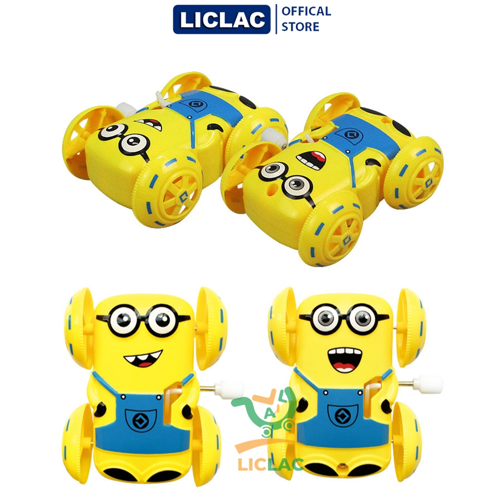 Đồ chơi Xe Siêu Anh Hùng Minion Nhào Lộn 360 độ chạy bằng cót chất liệu nhựa an toàn - LICLAC