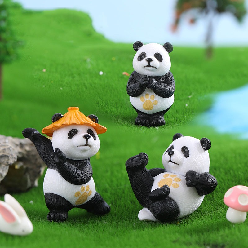 Mô hình 4 Gấu Trúc KungFu Panda Ráp kiểu dáng dễ thương mô hình tiểu cảnh, trang trí bàn làm việc, quà tặng bạn bè