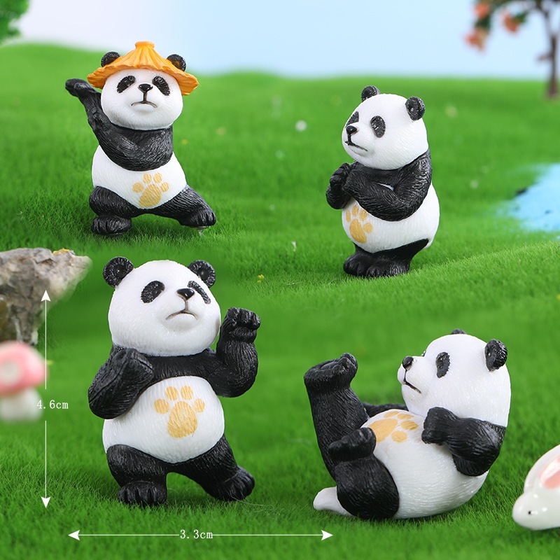 Mô hình 4 Gấu Trúc KungFu Panda Ráp kiểu dáng dễ thương mô hình tiểu cảnh, trang trí bàn làm việc, quà tặng bạn bè