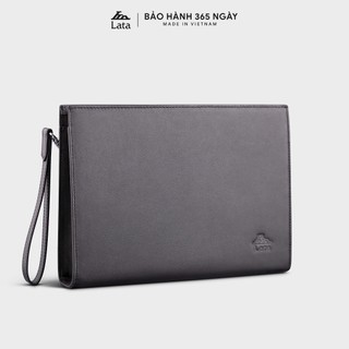 Clutch cầm tay da bò thật khóa kéo Lata CT009