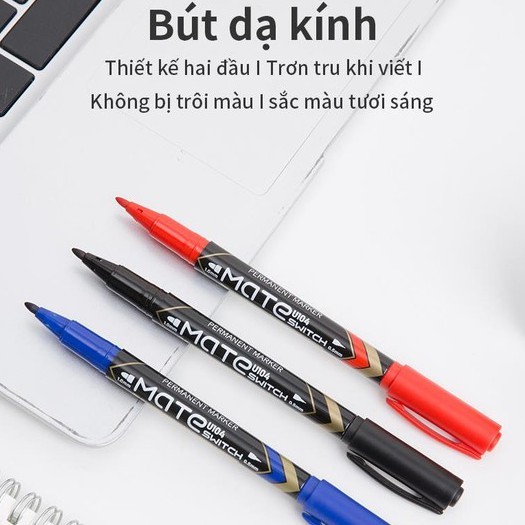 Bút lông dầu dạ kính viết đĩa CD hai đầu đánh dấu không xóa được Deli 10420 / 10430 / 10440