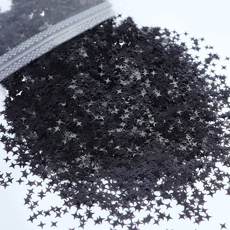 Hạt lấp lánh ngôi sao 4 cánh, kim tuyến trang trí toploader, ốp điện thoại, móng tay