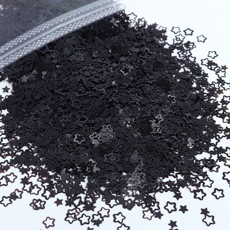 Hạt lấp lánh ngôi sao 4 cánh, kim tuyến trang trí toploader, ốp điện thoại, móng tay