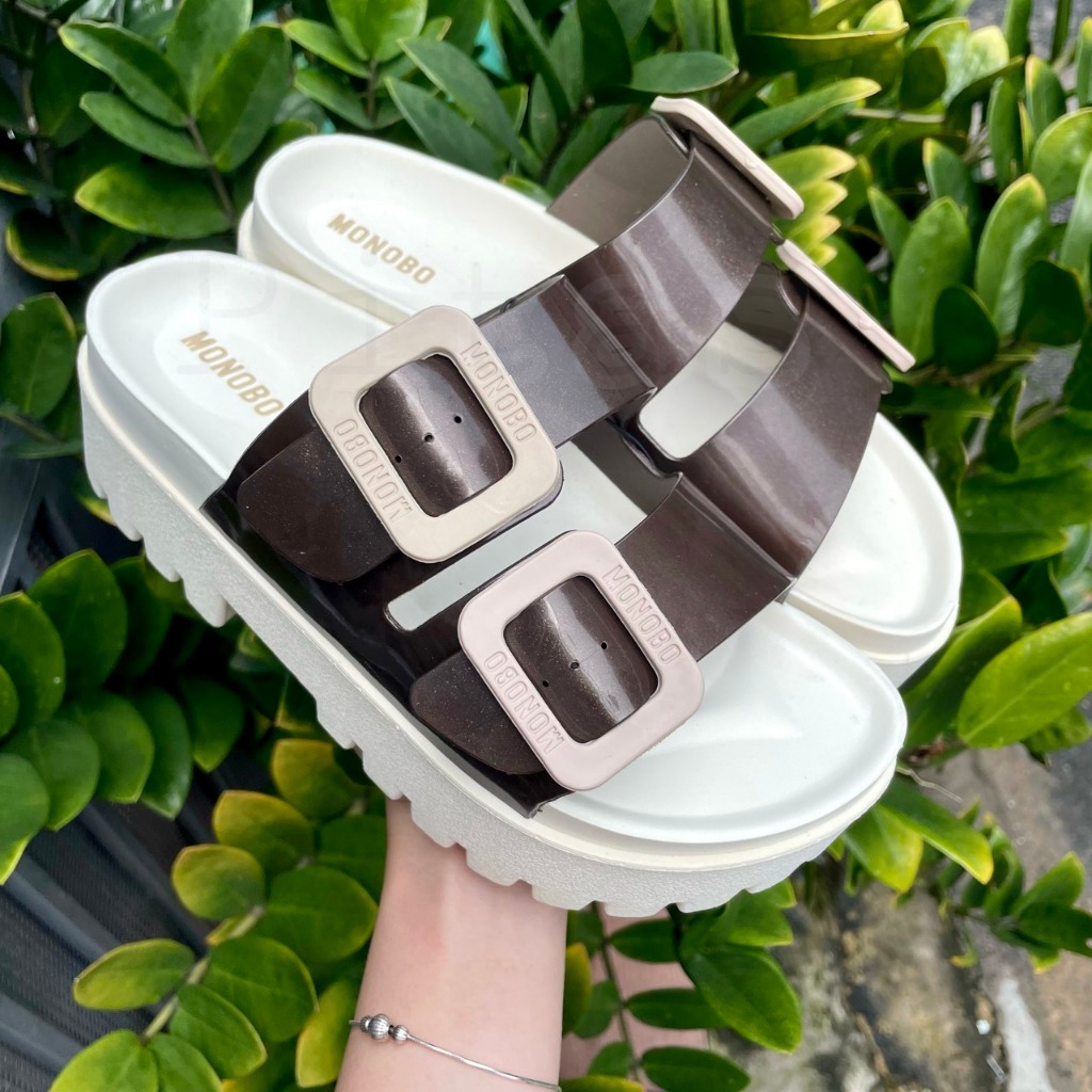 Dép Thái Lan Nữ MONOBO SUPER JELLO Hai Quai Ngang Đế Cao Nhập Khẩu