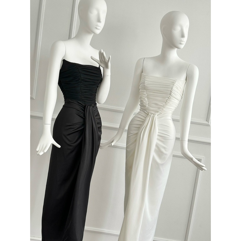 Váy body ống lụa tà