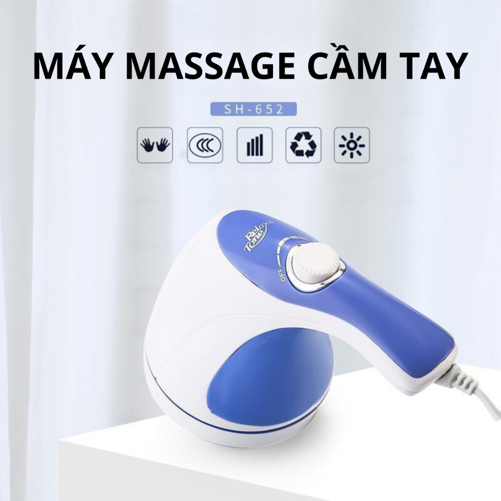 Máy Massage KAW Cầm Tay Relax & Spin Tone 5 Đầu Đánh Tan Mỡ Bụng Cao Cấp, Thư giãn mệt mỏi - LỖI 1 ĐỔI 1