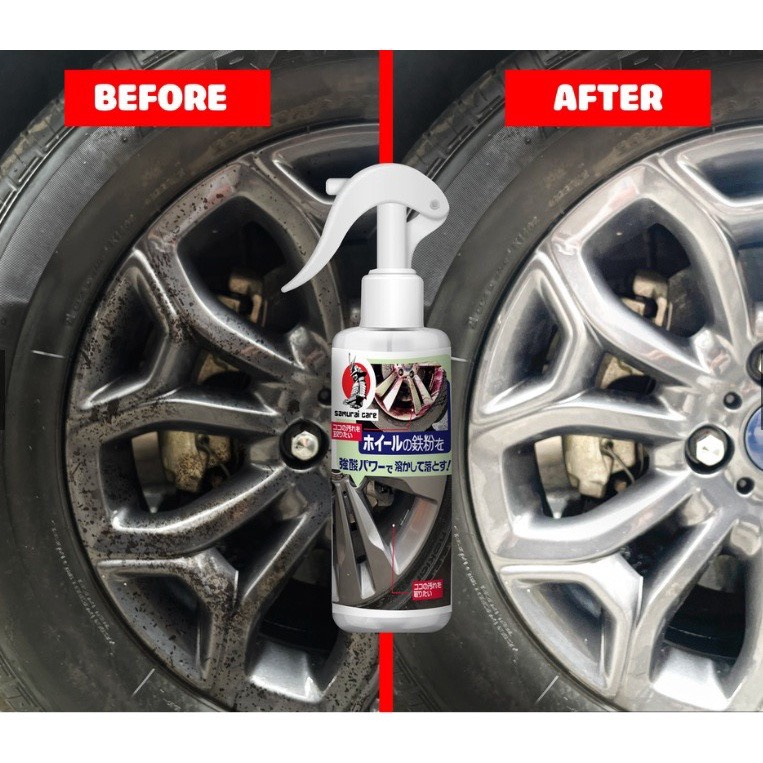 Chai xịt lazang Samurai Care làm sạch mâm xe oto 200ml xuất xứ Nhật Bản